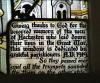 Descriptive panel in memorial window